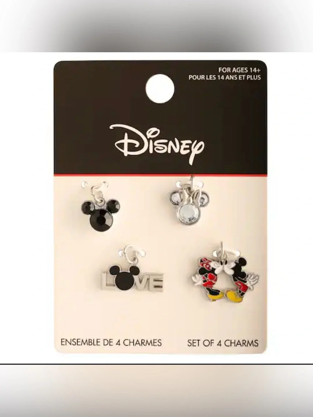 Disney Kids Black, Silver & Red Mickey Charm Set - 4 Pack